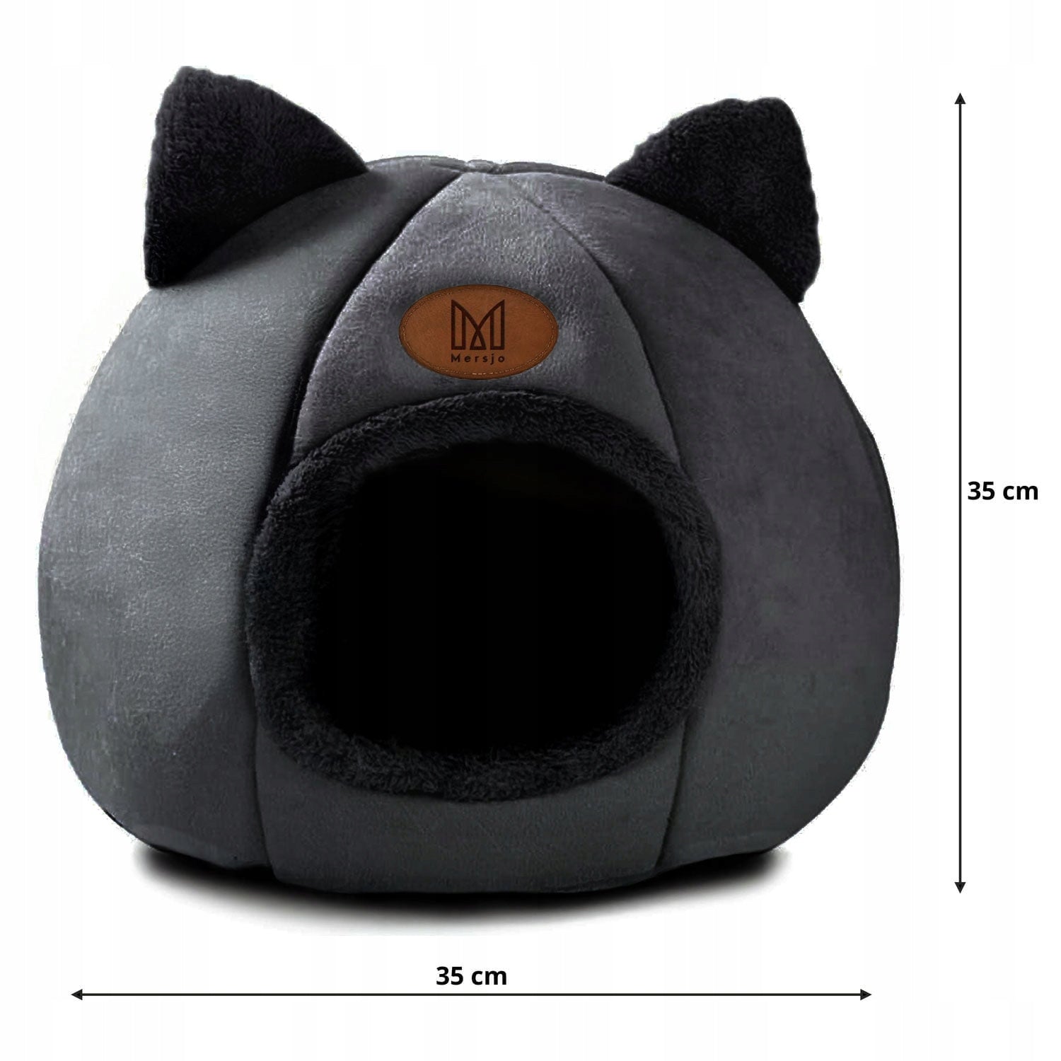 Cat house, booth, plush bed with ears black Brand Mersjo