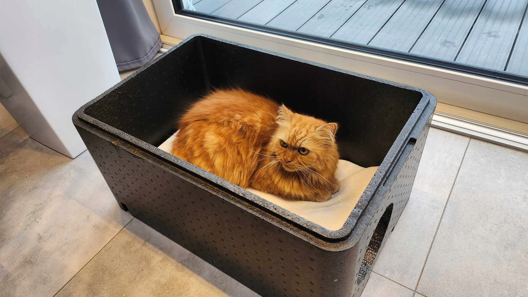 Cat house large piocelan strong booth 60x40x30 cm warm Product width 39.6 cm