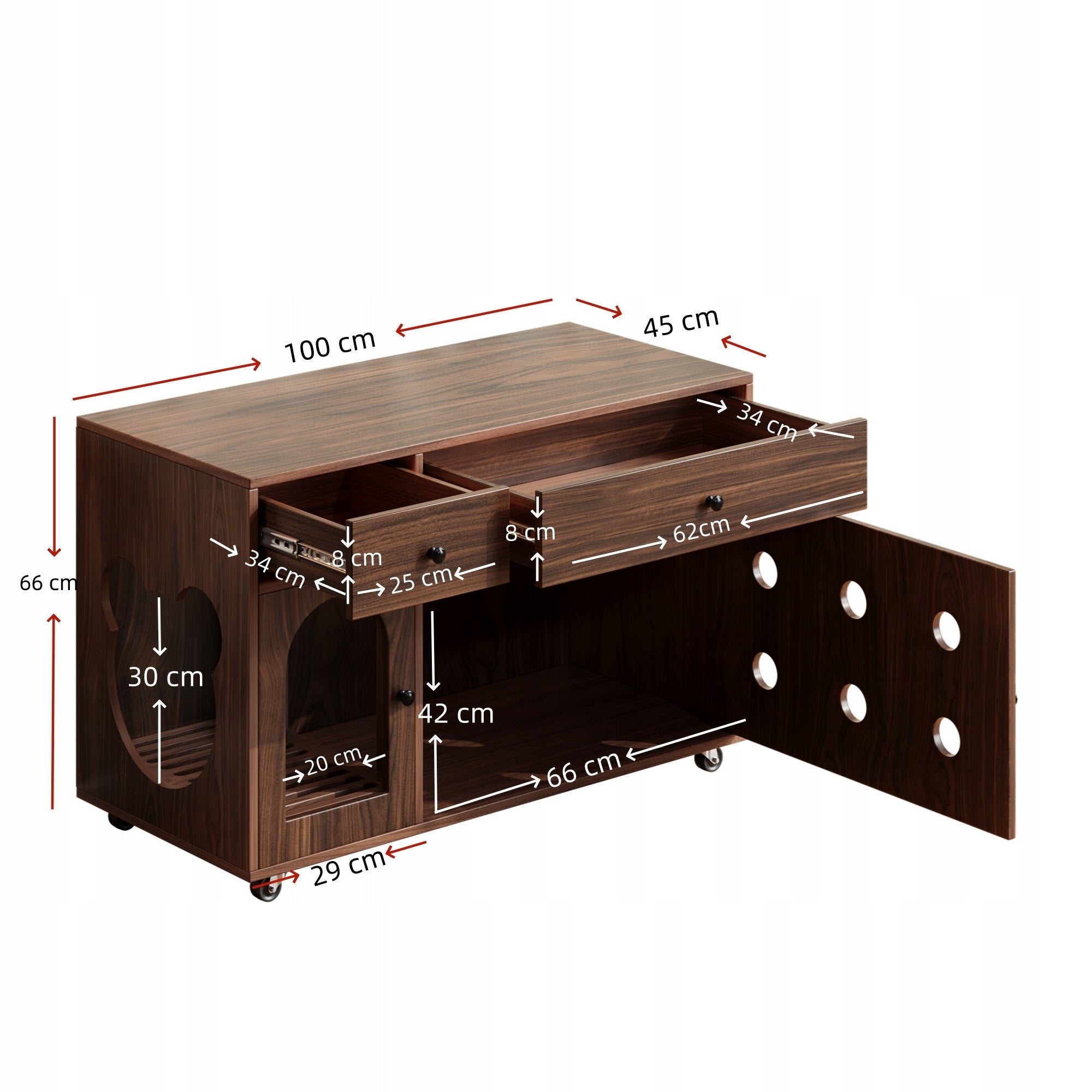 Cat house with litter box cabinet walnut Manufacturer code N883P326241B