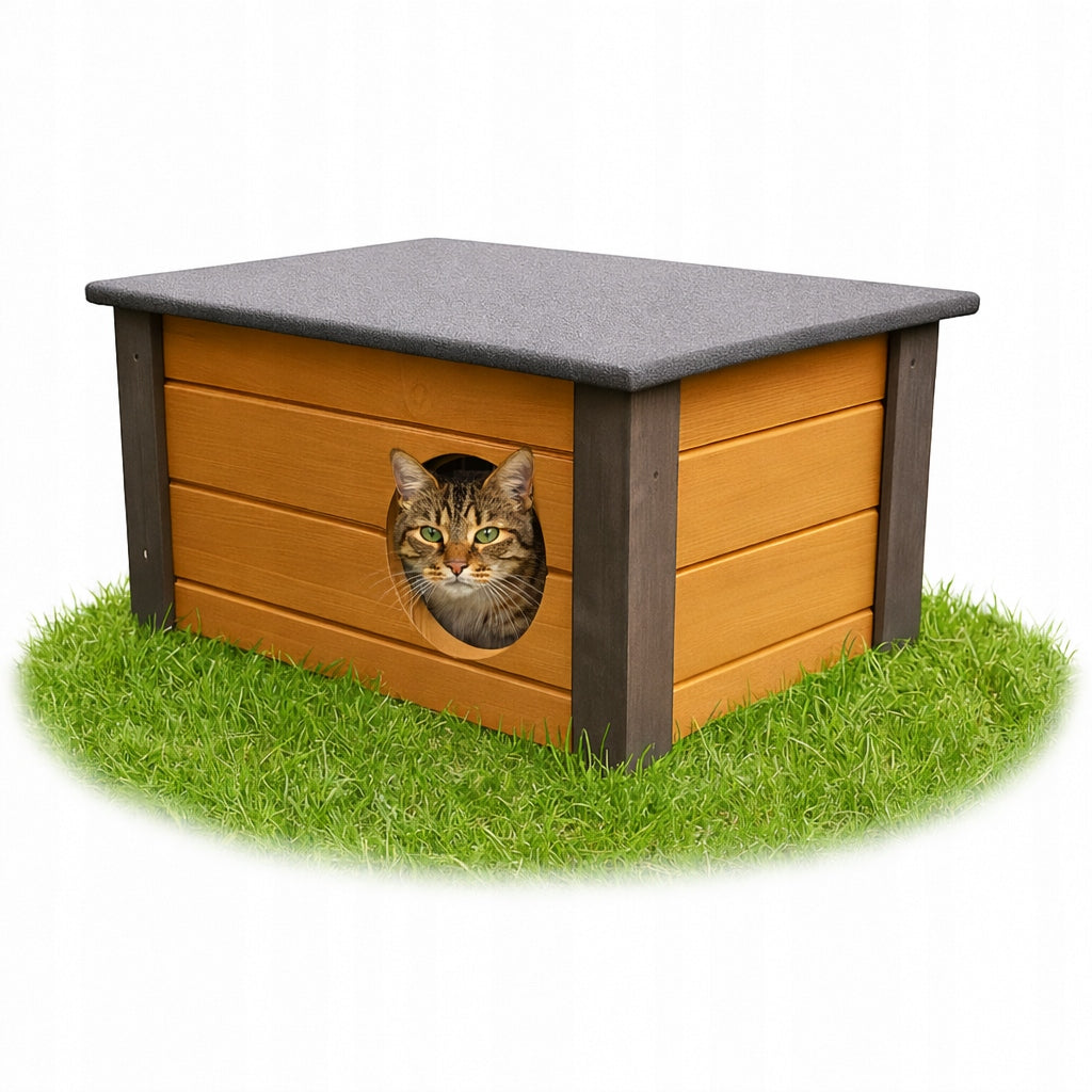 Cat kennel INSULATED wooden for small dog READY WHOLE