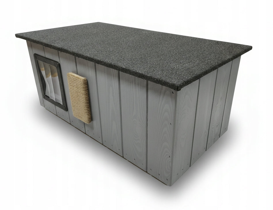 Cat kennel insulated with vestibule solid whole | scratcher + door| Brand no brand