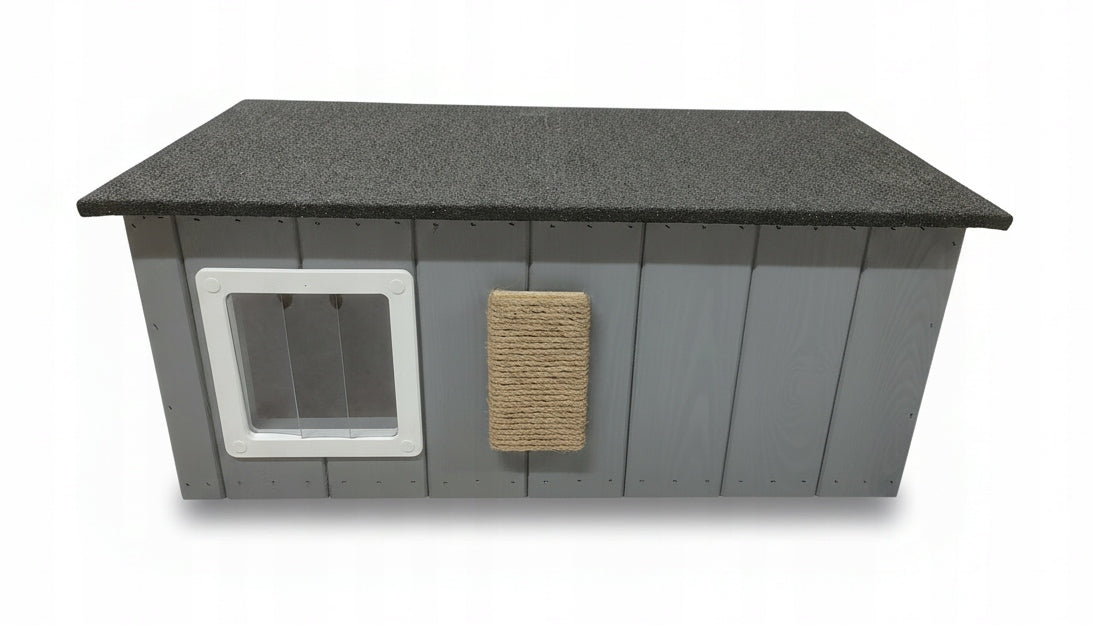 Cat kennel insulated with vestibule solid whole | scratcher + door| Packaging status original