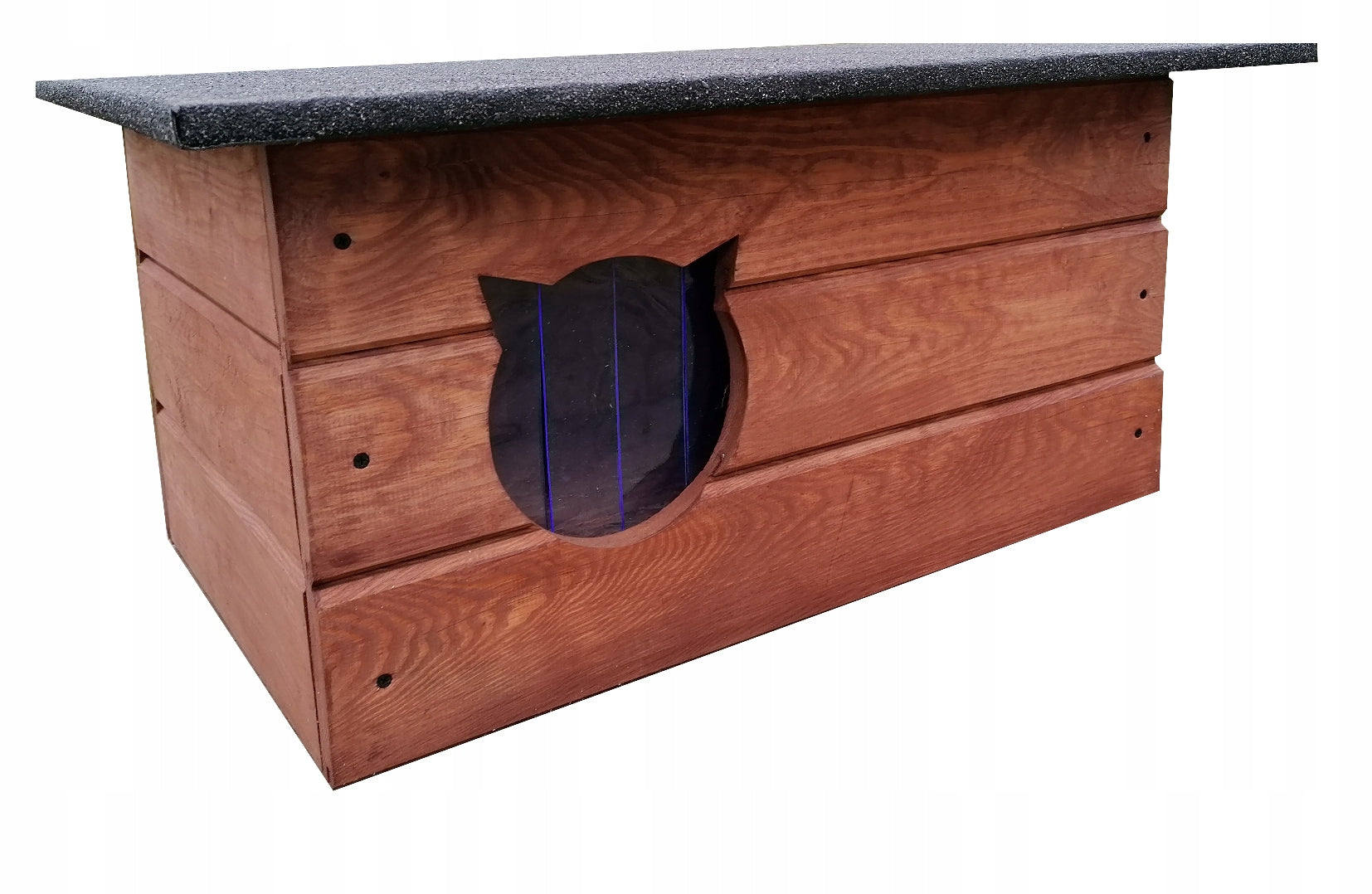 Cat kennel with vestibule and curtain cat house insulated kennel for