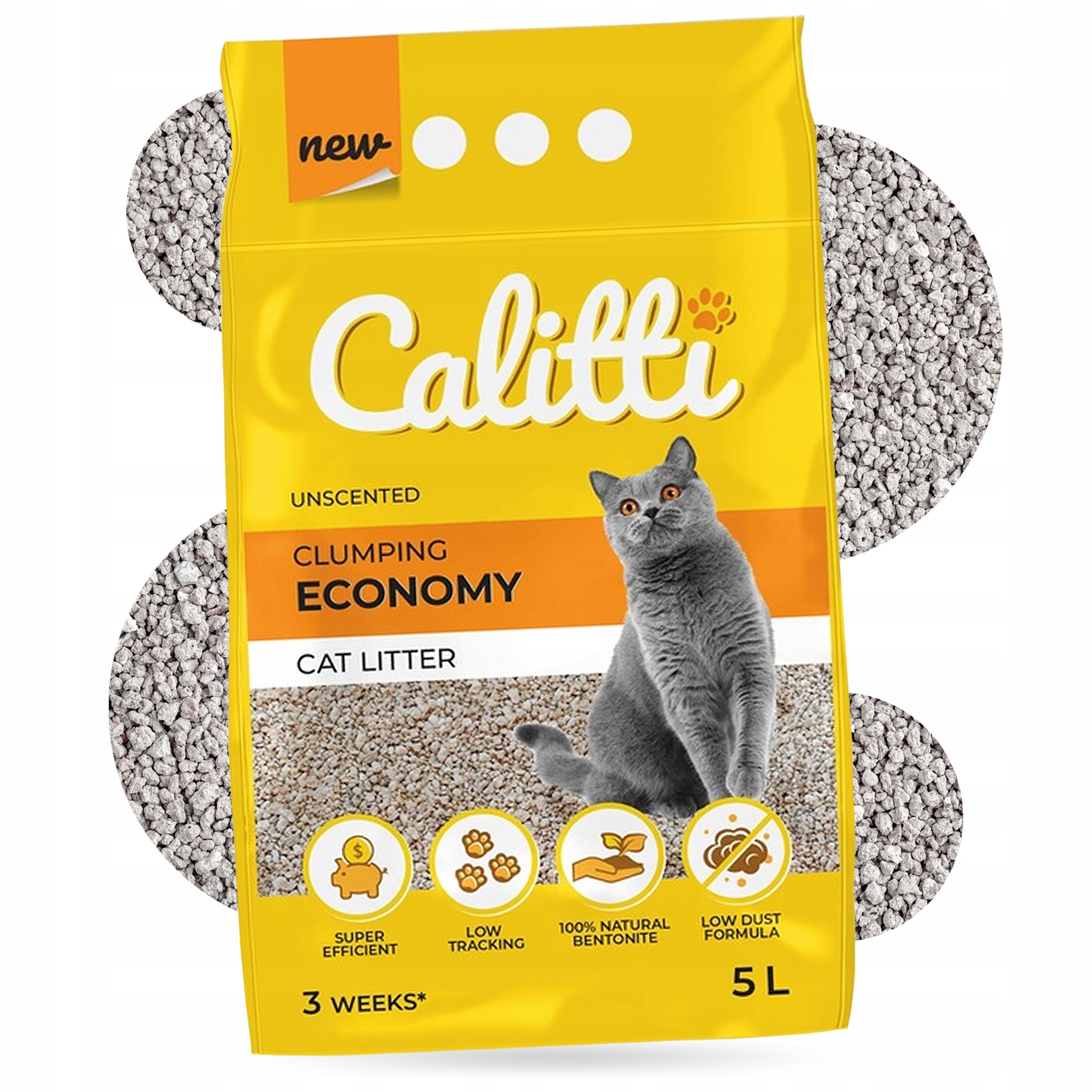 Cat litter Calitti bentonite unscented 5 l Properties unscented