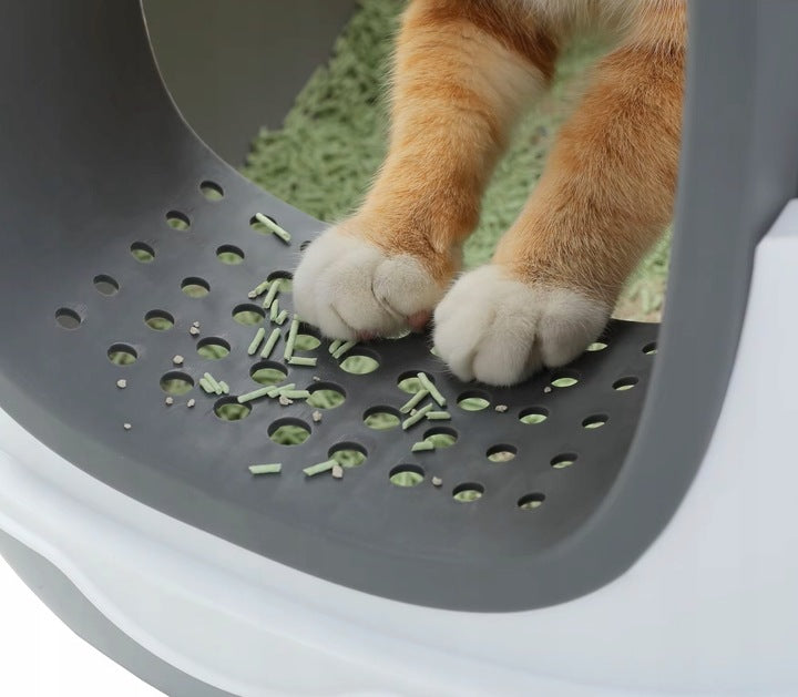 Cat litter box LARGE 54cm CLOSED UV litter toilet grey SPATULA HT01 Color gray