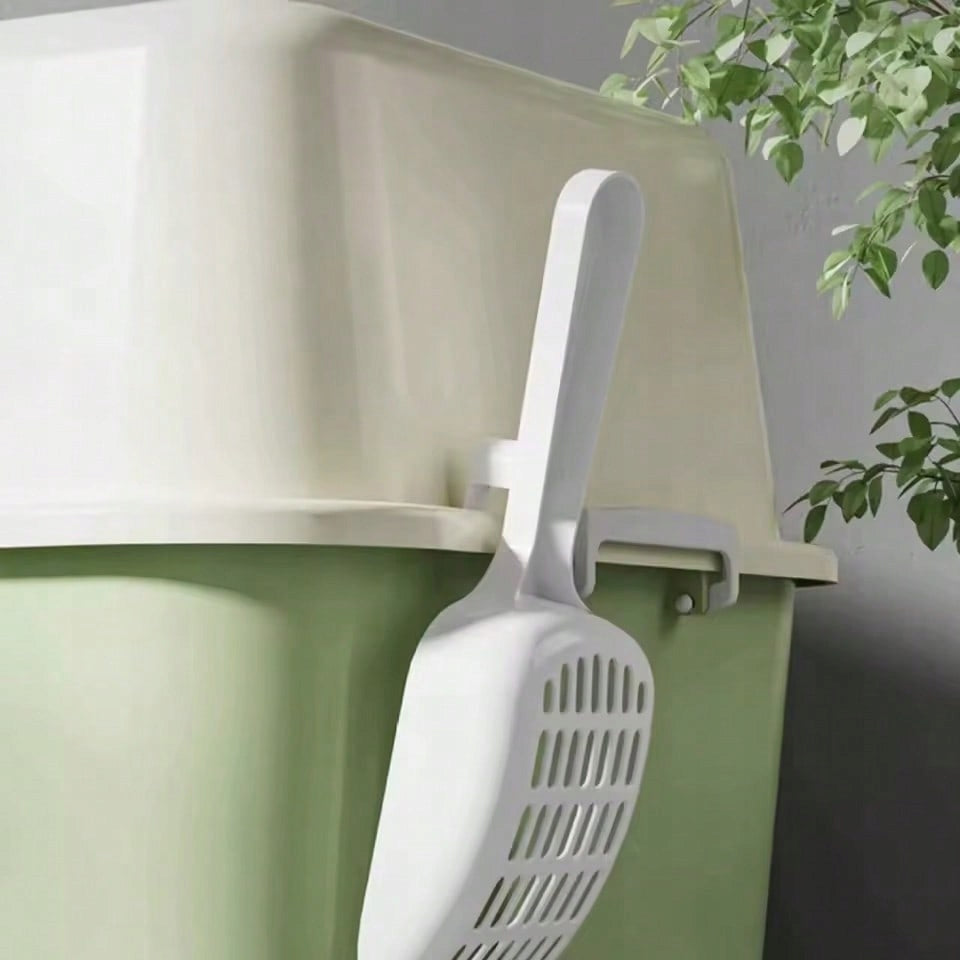 Cat litter box closed with spatula 52x35x35 Light grey,Easy to clean Color gray