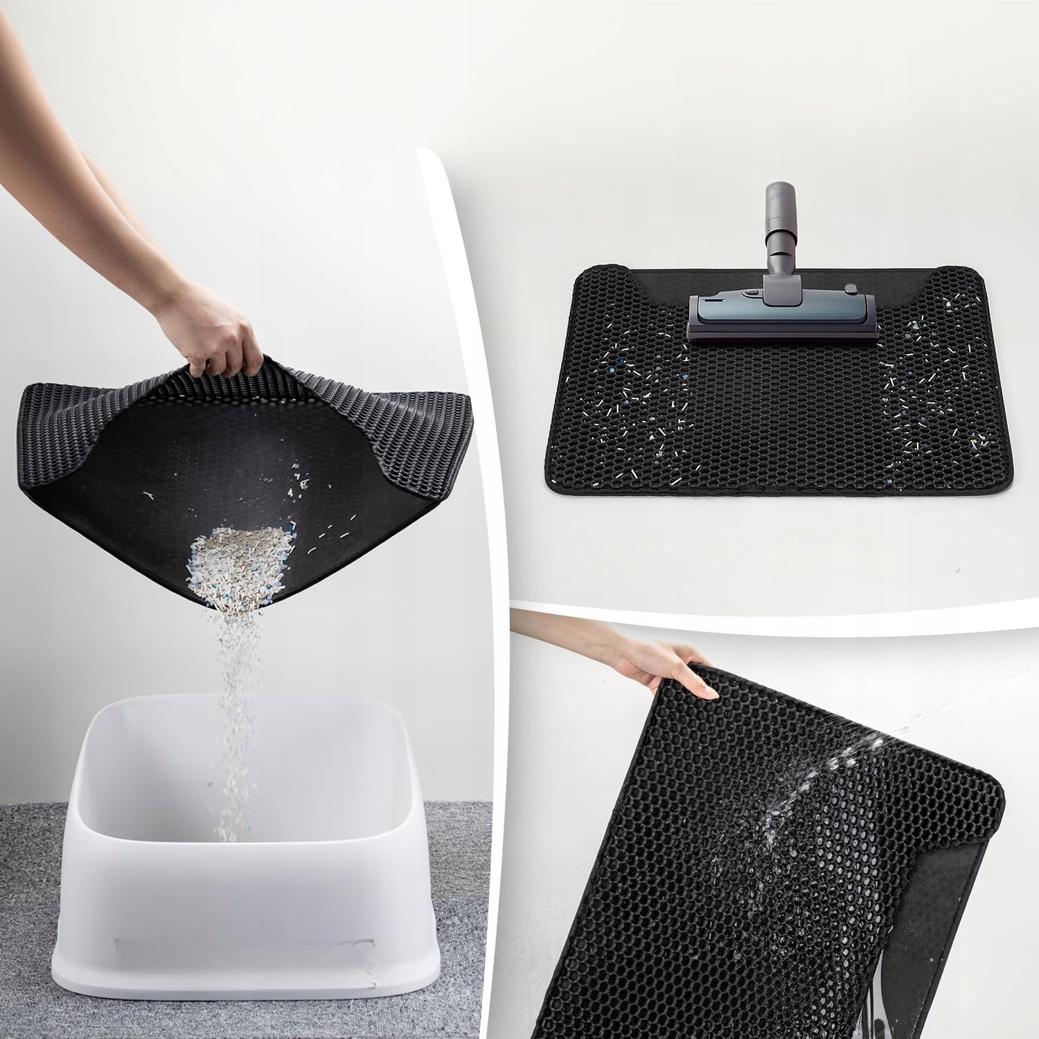 Cat litter box mat double layer black LARGE XXL 58x42 cm EAN (GTIN) 5906268008015