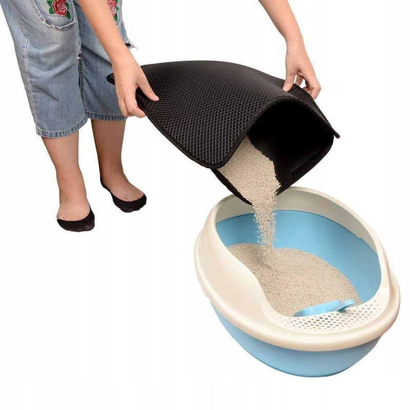 Cat litter box mat for litter wiper pad LARGE 55x75 XXXL Color gray