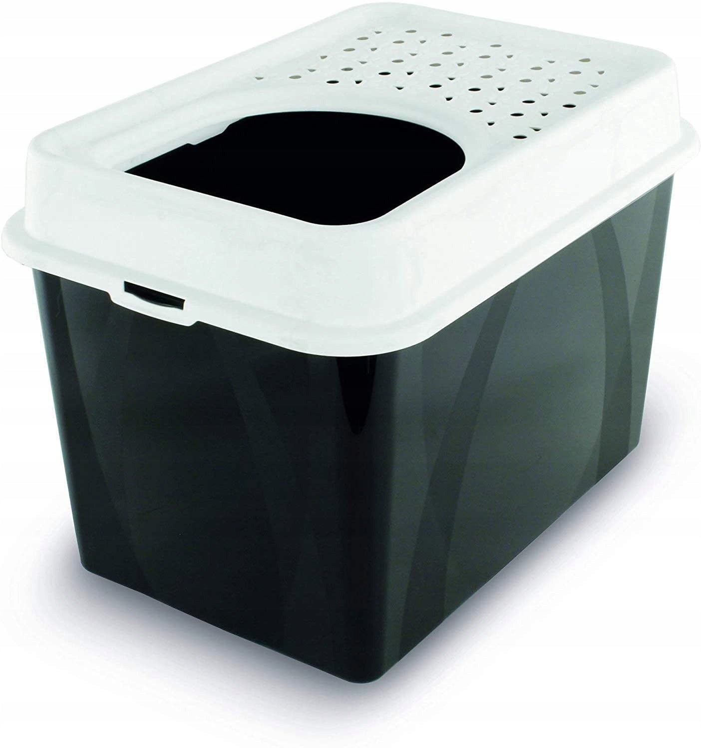 Cat litter box with top entrance Rotho BERTY Color black