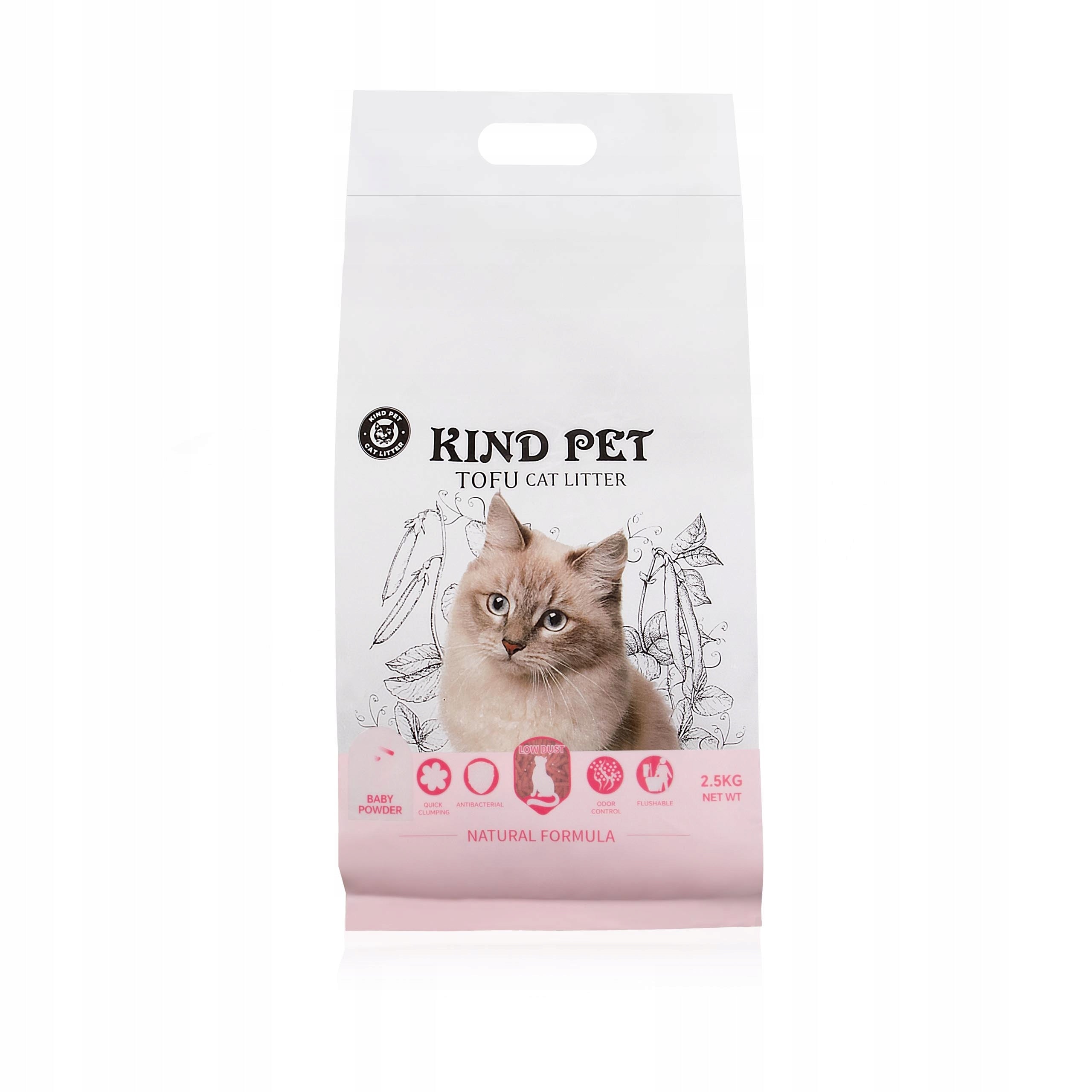 Cat litter for flushing in the toilet CARINIO Kind Pet tofu 2,5 kg 6 l Packaging status original
