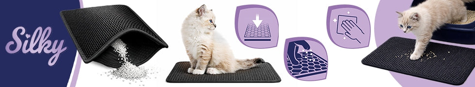 Cat litter mat SILKY 40 × 50 cm Color black