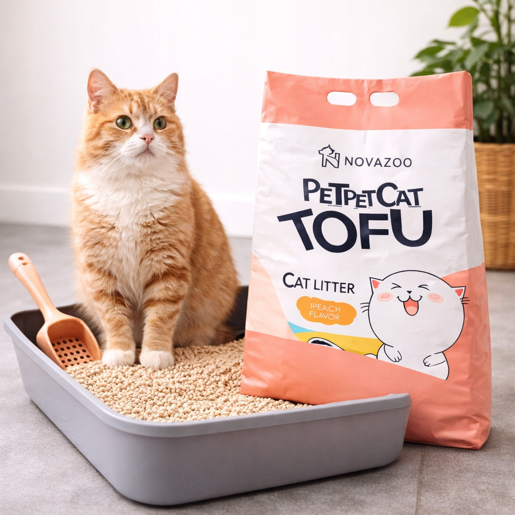 Cat litter tofu 2,5kg 6L Peach clumping biodegradable Manufacturer code Novazoo tofu 2,5kg 6l peach brzoskwinia