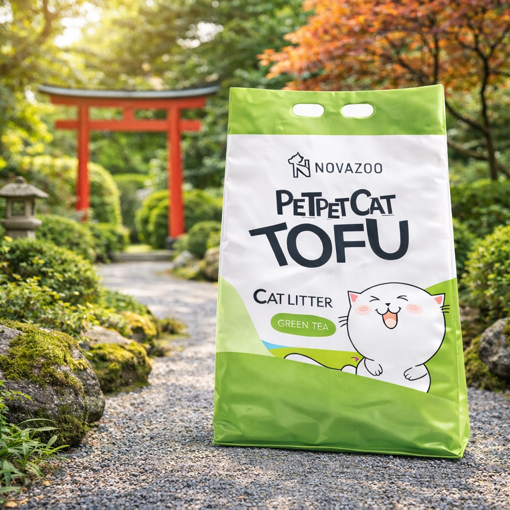 Cat litter tofu 2,5kg 6L green tea clumping biodegradable Brand Novazoo