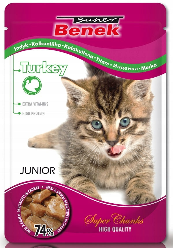 Cat sachet Benek Junior Turkey 100g Brand Super Benek