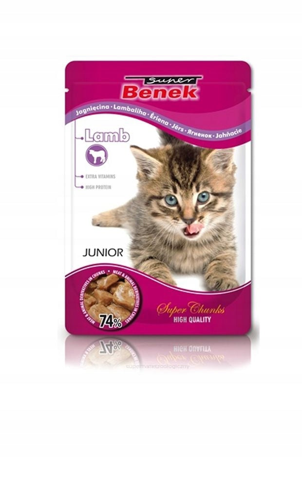 Cat sachets Super Benek Lamb Junior Kitten 24x100g Manufacturer code EAN 5905397018667
