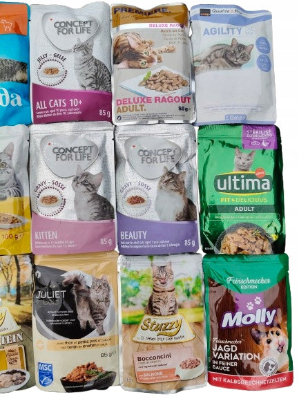 Cat sachets mixed set MIX brands and flavors 48pcs Brand no brand