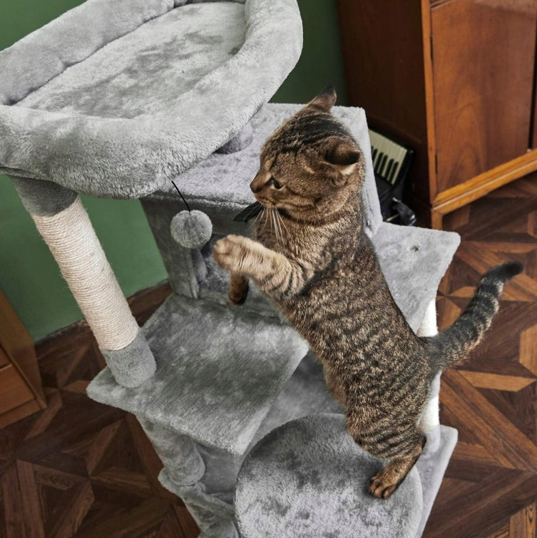 Cat scratcher 143 cm 5 levels cottage hammock bed grey Manufacturer code DRAP-KOT-143CM