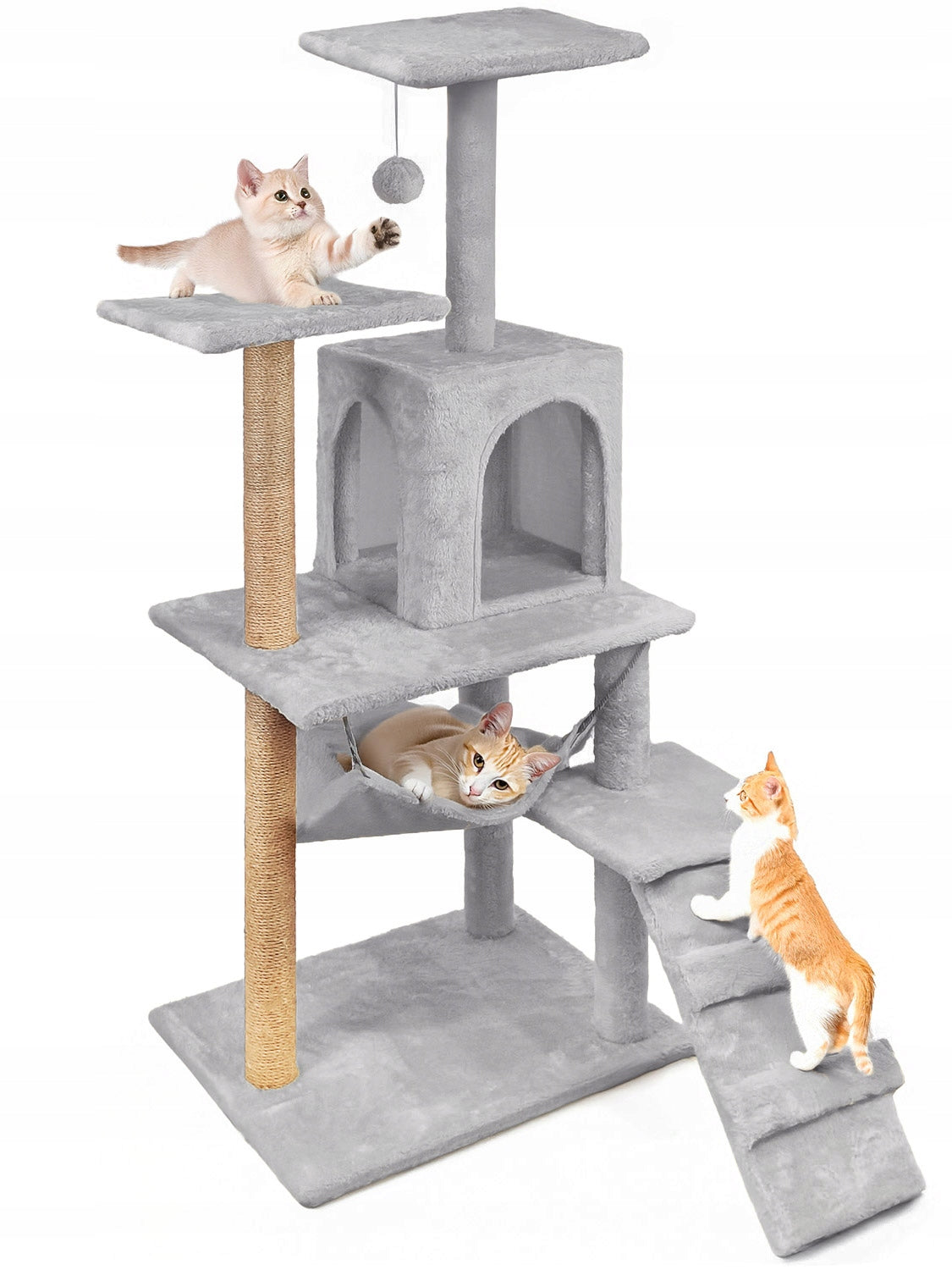 Cat scratcher 6 levels high house bed with toy Mersjo - 125cm Brand Mersjo