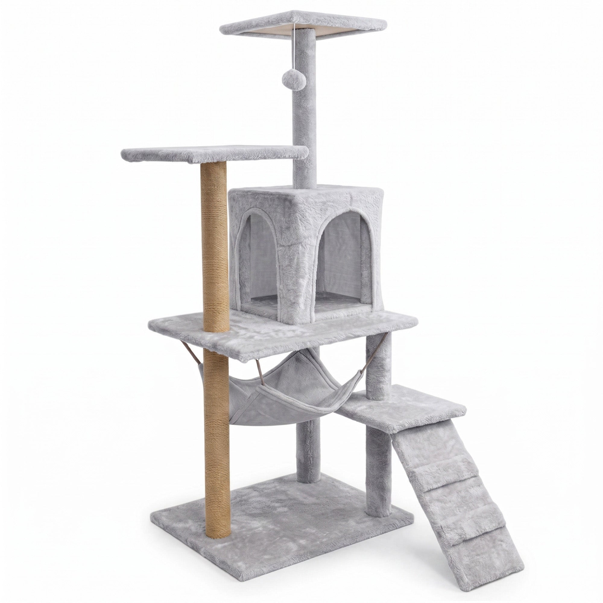 Cat scratcher 6 levels high house bed with toy Mersjo - 125cm