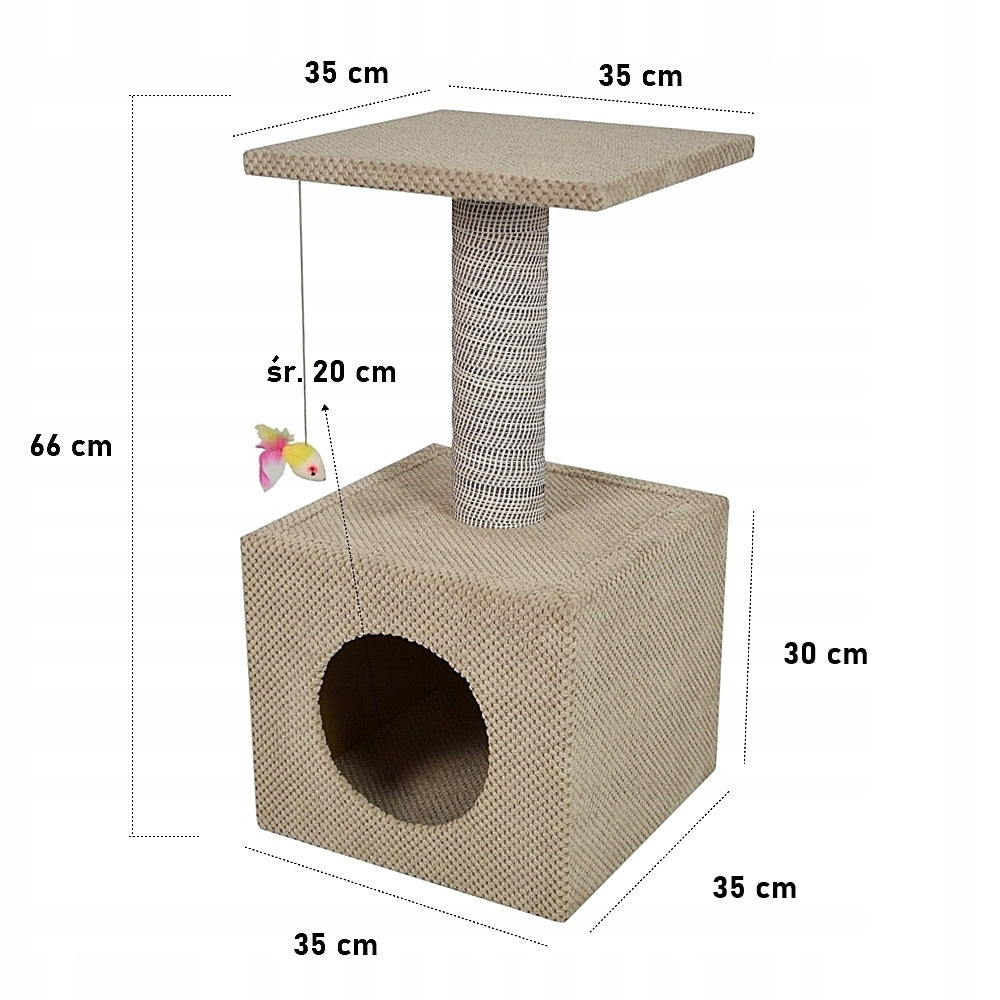 Cat scratcher MAKSPOL Cube house post ! Green Bottle green Color green