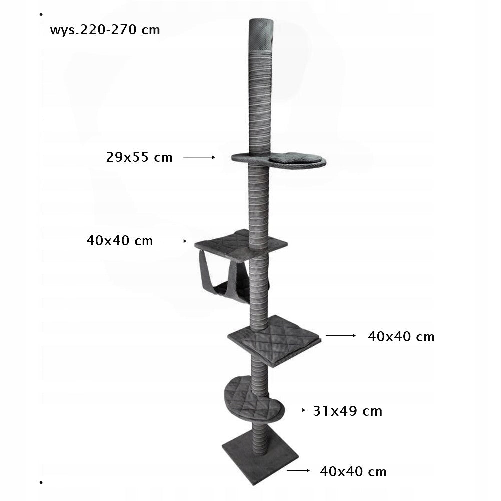 Cat scratcher Makspol Ceiling No.2 High 220 - 270 cm ! Grey Height (cm) higher than 220 cm