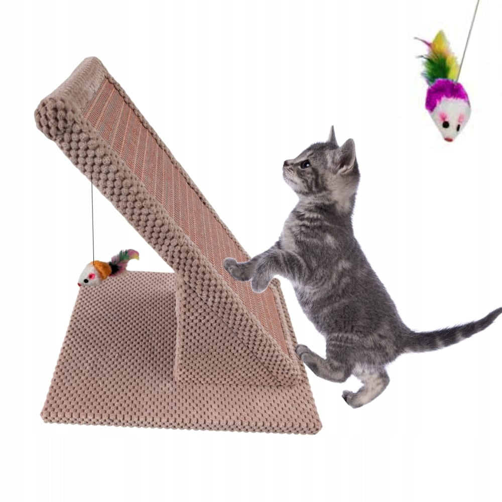 Cat scratcher Makspol Slanted scratching mat +mouse toy ! Pink