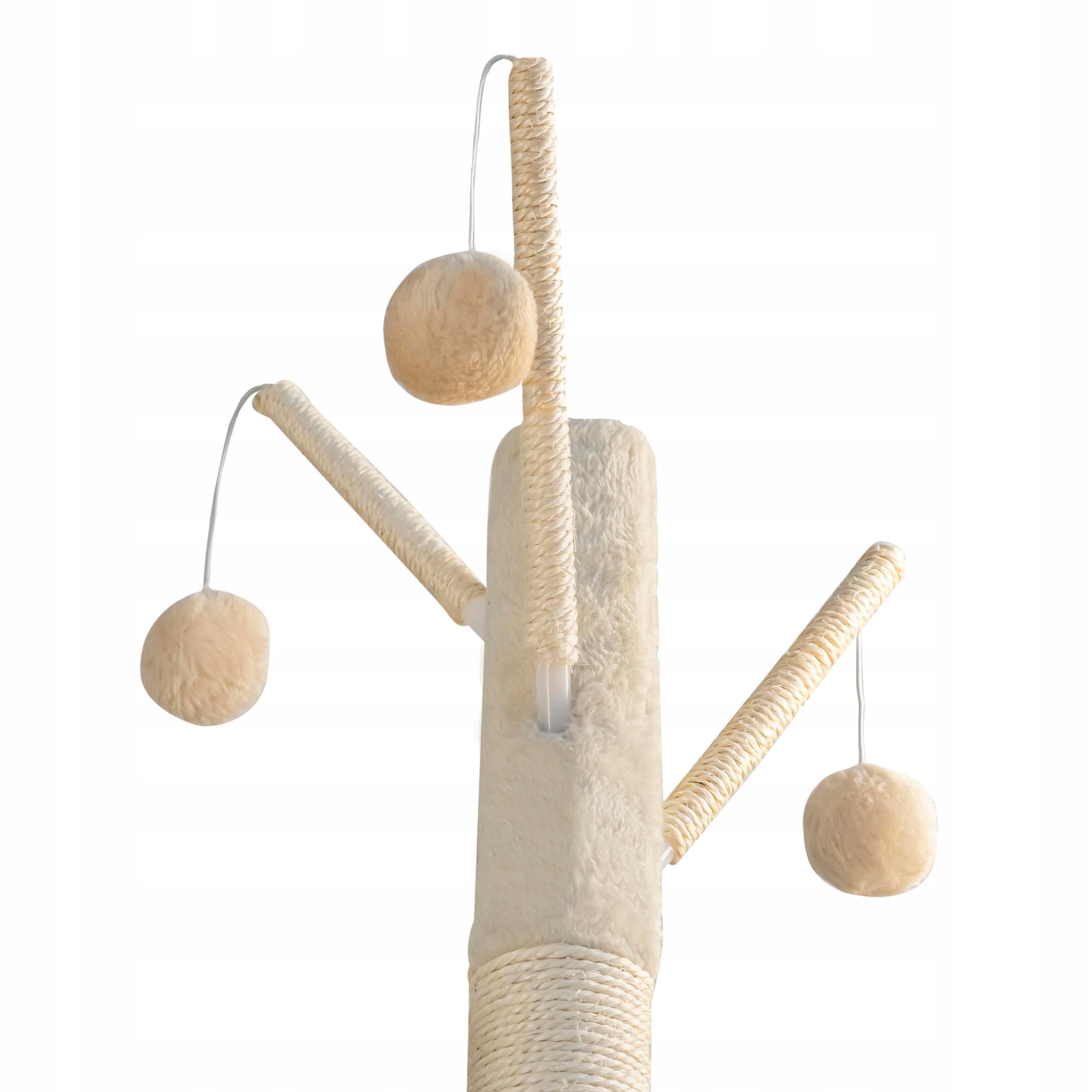 Cat scratcher Tomi 130 cm beige, 5 levels, 4 balls, roller Trade name Tomi