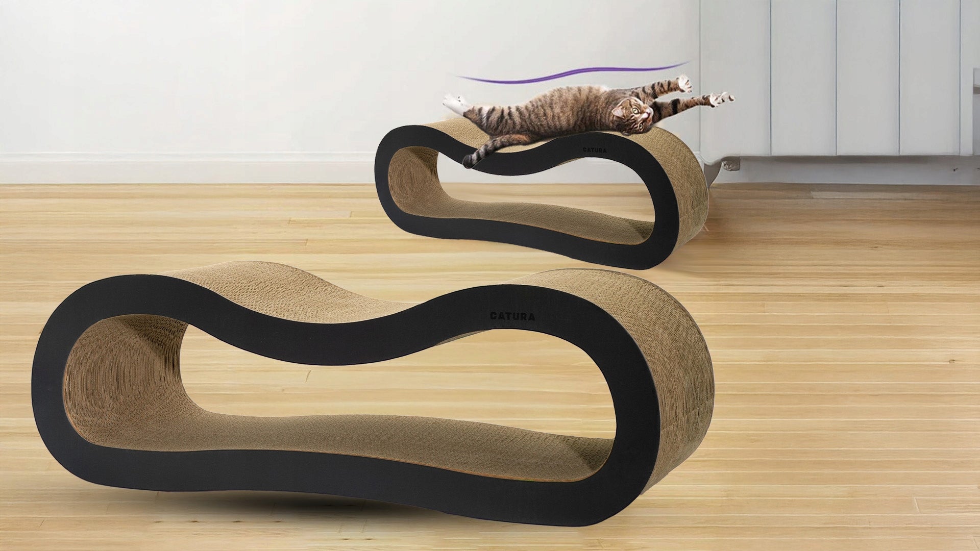 Cat scratcher cardboard ECOLOGICAL cardboard natural lounger LARGE CATURA Height (cm) up to 60 cm