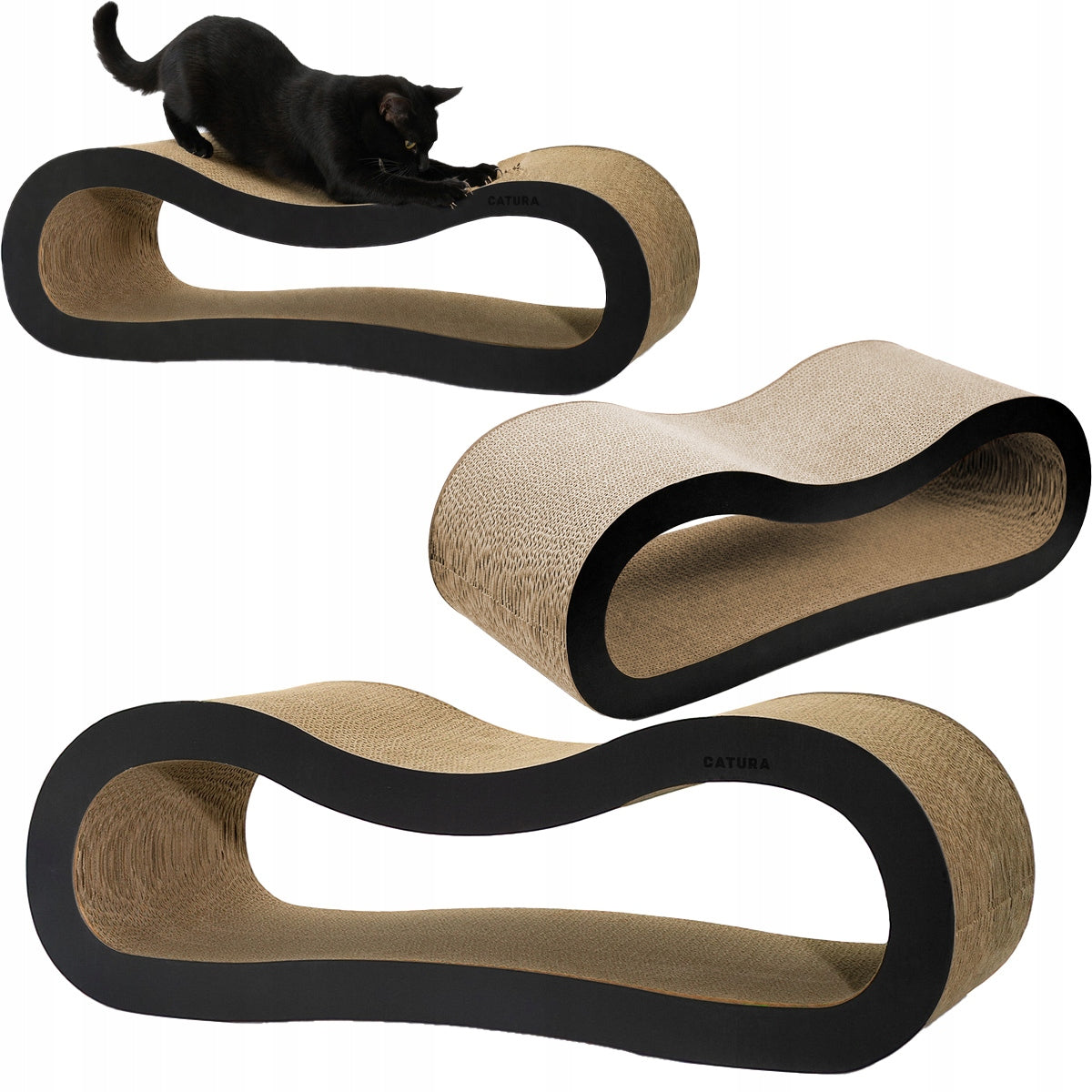 Cat scratcher cardboard ECOLOGICAL cardboard natural lounger LARGE CATURA Packaging status original