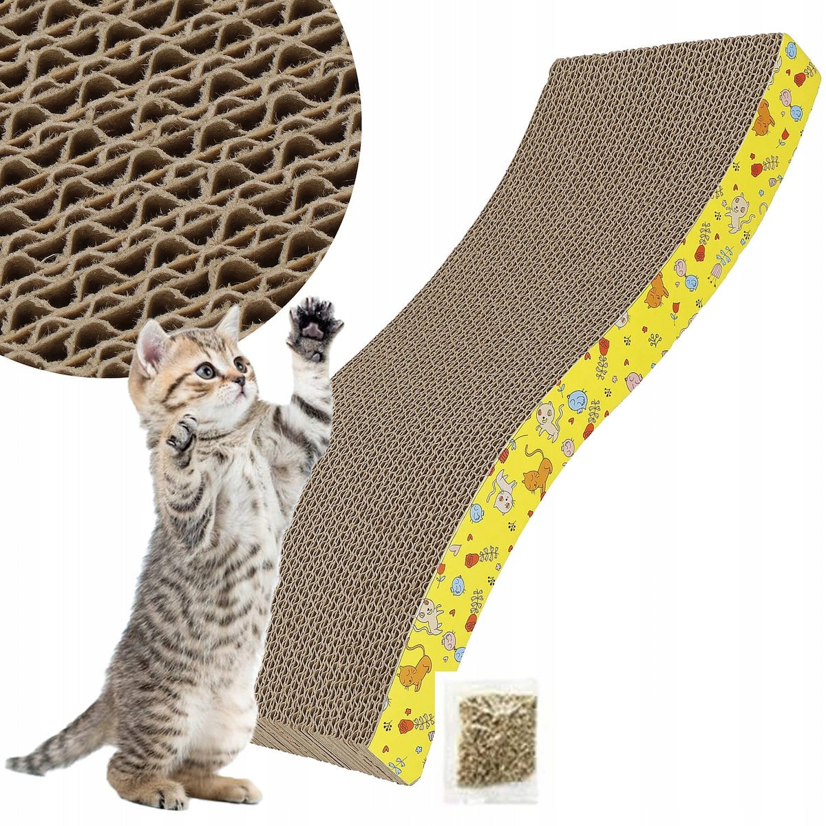 Cat scratcher cardboard wave with catnip up to 60 cm Manufacturer code PA1077