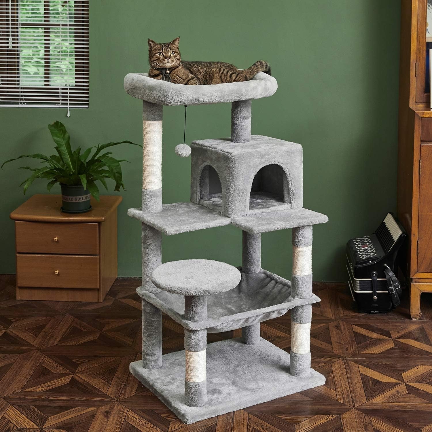 Cat scratcher high post grey 5 levels - cottage, bed, hammock Manufacturer code drapak dla kota 5-poziomowy szary