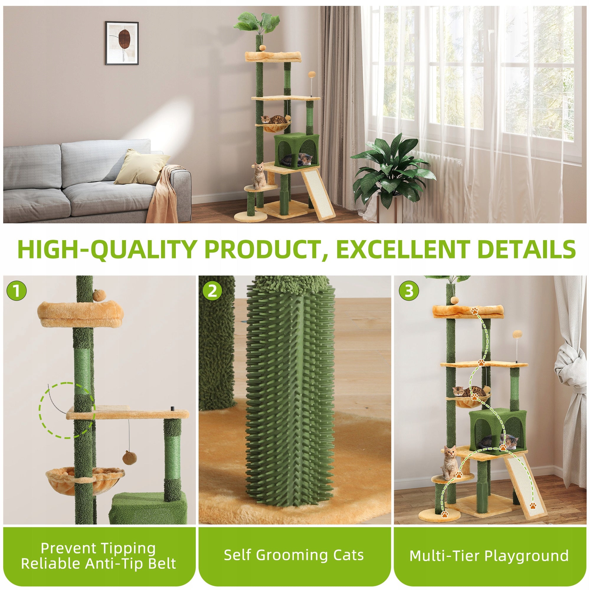 Cat scratcher large with bed scratching post cat bed185 cm 21kg max Manufacturer code PSPFCF-8021-E-AL