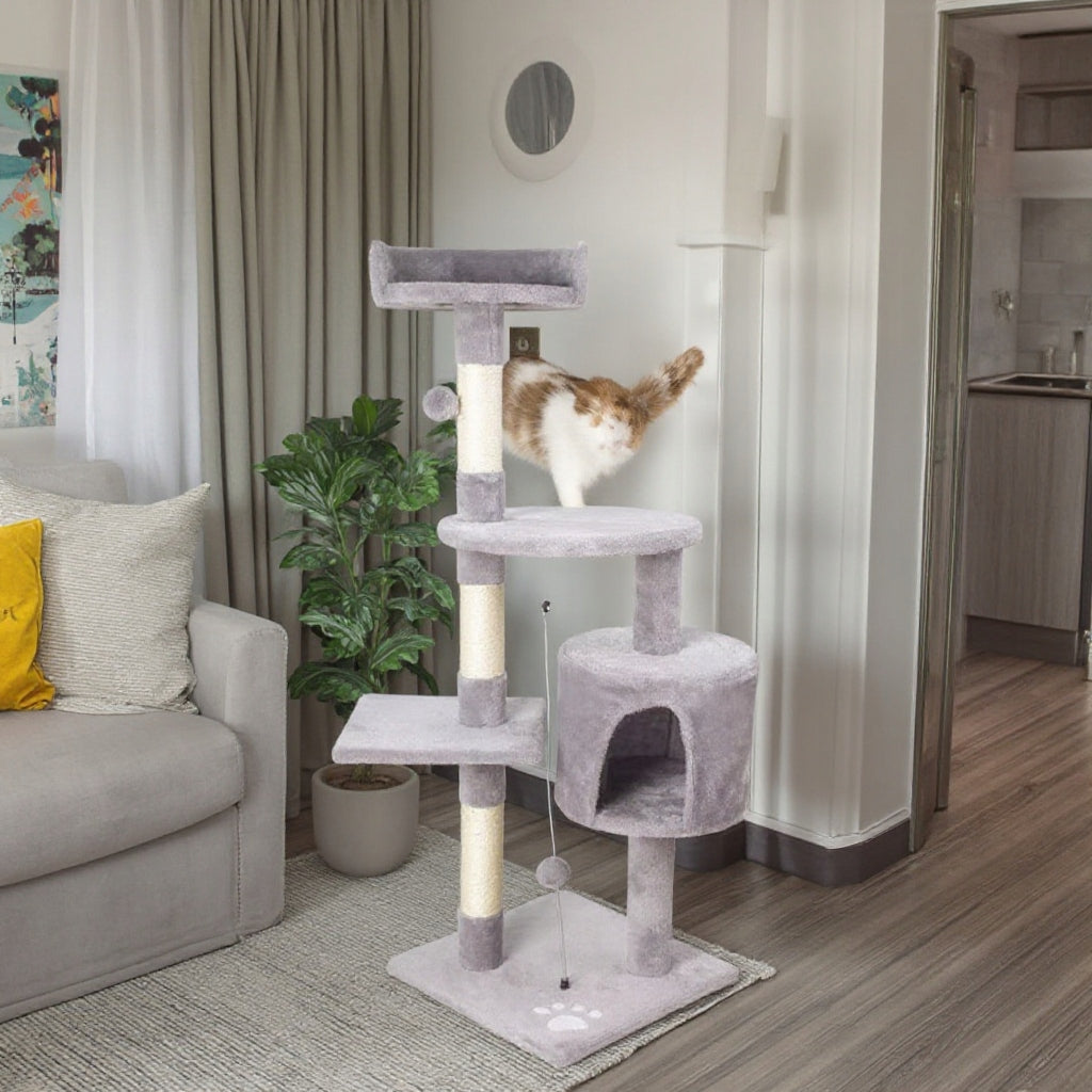 Cat scratcher poles couch bed cat house 116cm the zoo grey Height (cm) 101 - 160 cm