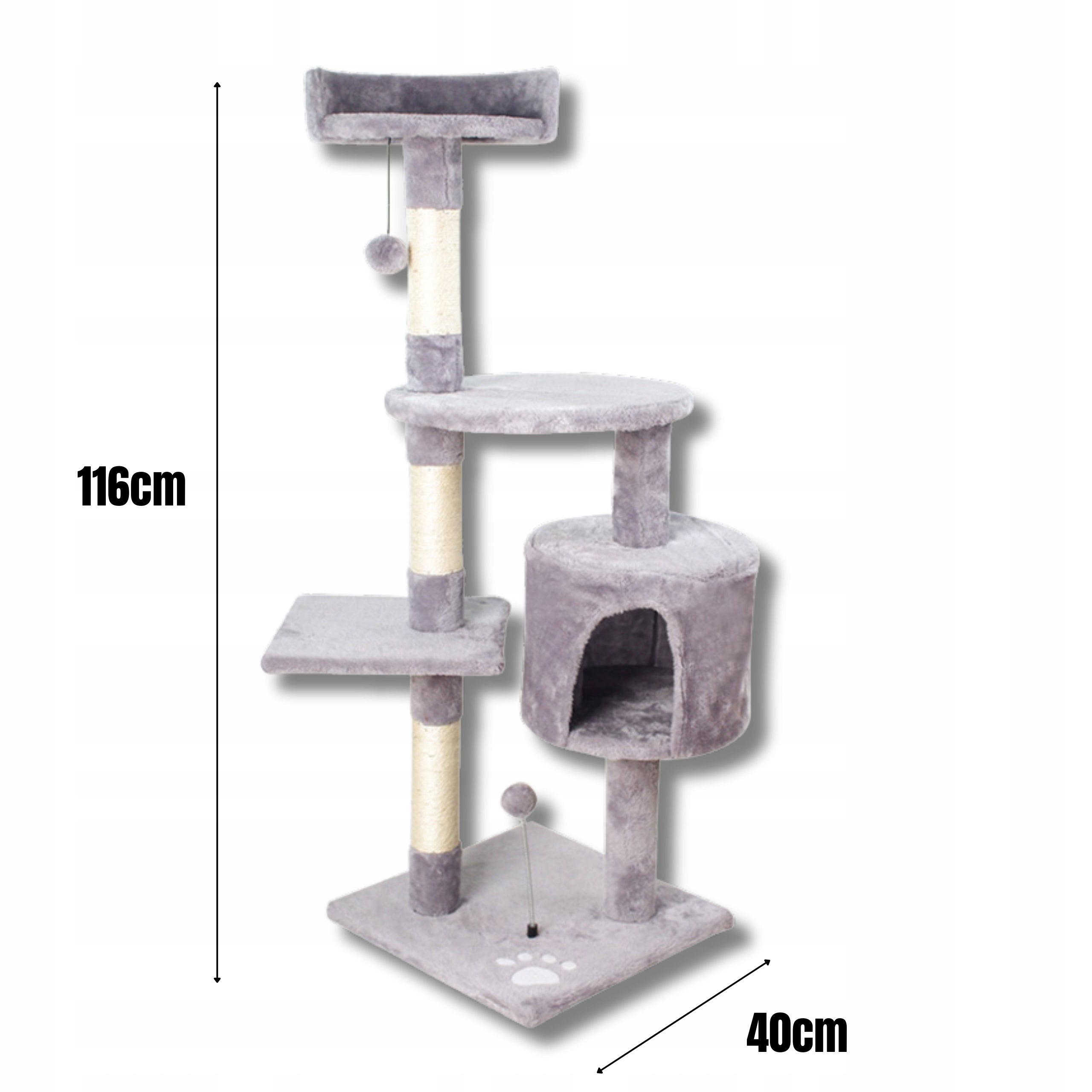 Cat scratcher poles couch bed cat house 116cm the zoo grey Manufacturer code TZ2179