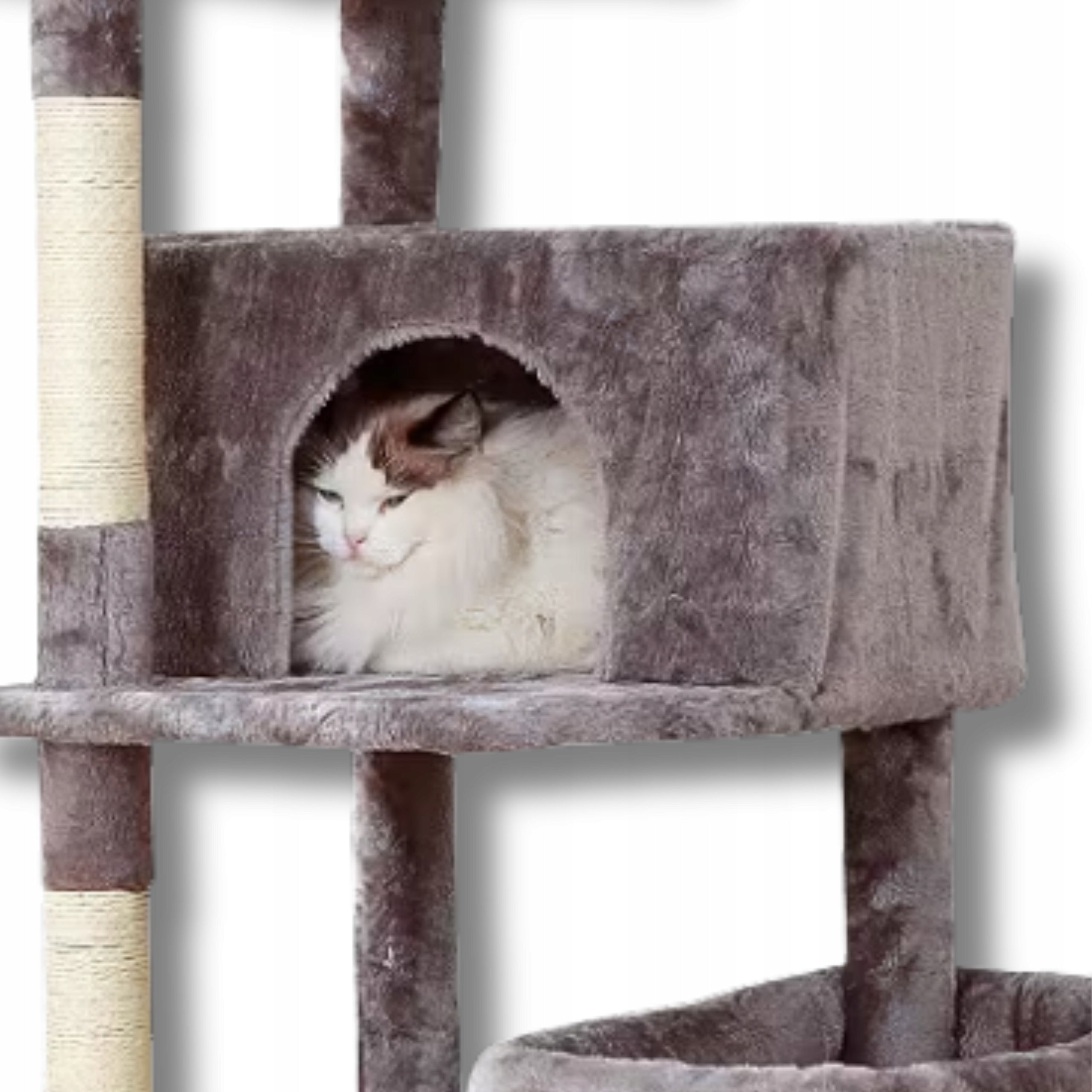 Cat scratcher poles couch bed cat house 125cm grey THE ZOO Trade name DRAPAK DLA KOTA SŁUPY LEŻANKA LEGOWISKO DOMEK DLA KOTA 125CM THE ZOO SZARY