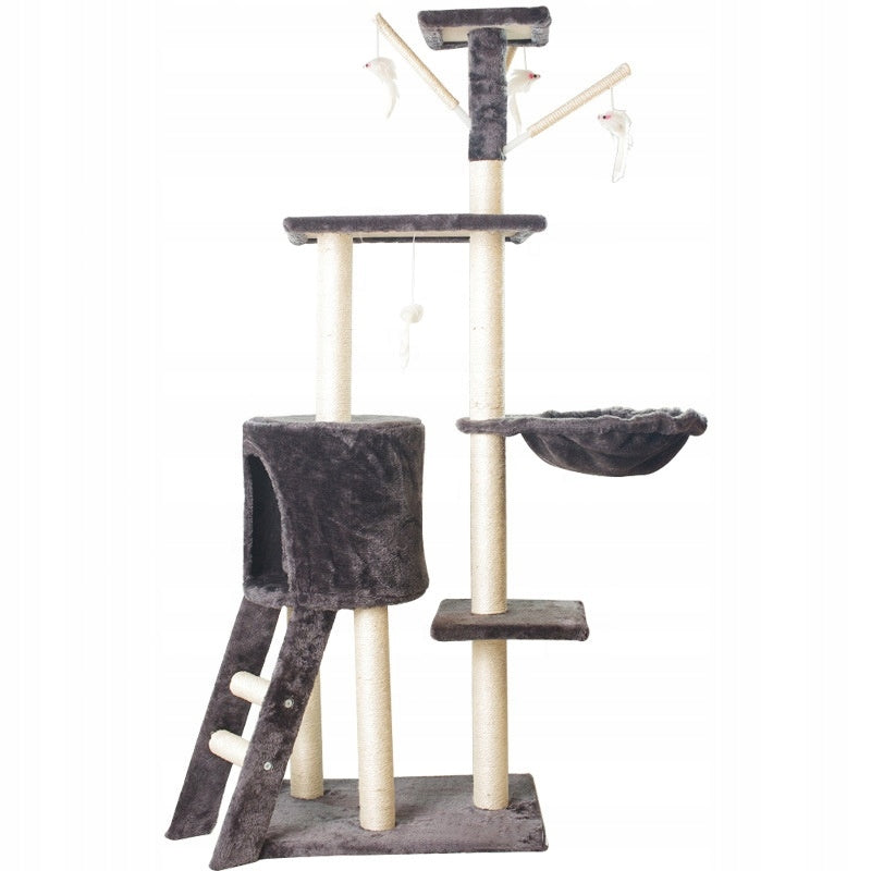 Cat scratcher poles couch bed cat house 138cm the zoo graphite