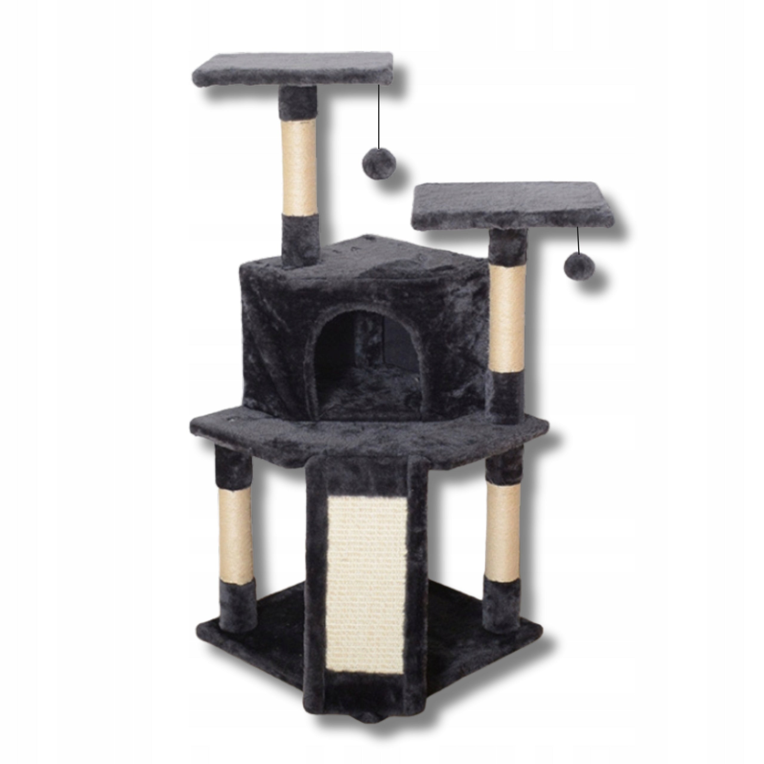 Cat scratcher poles couch bed cat house graphite 102cm THE ZOO Scratching material plush