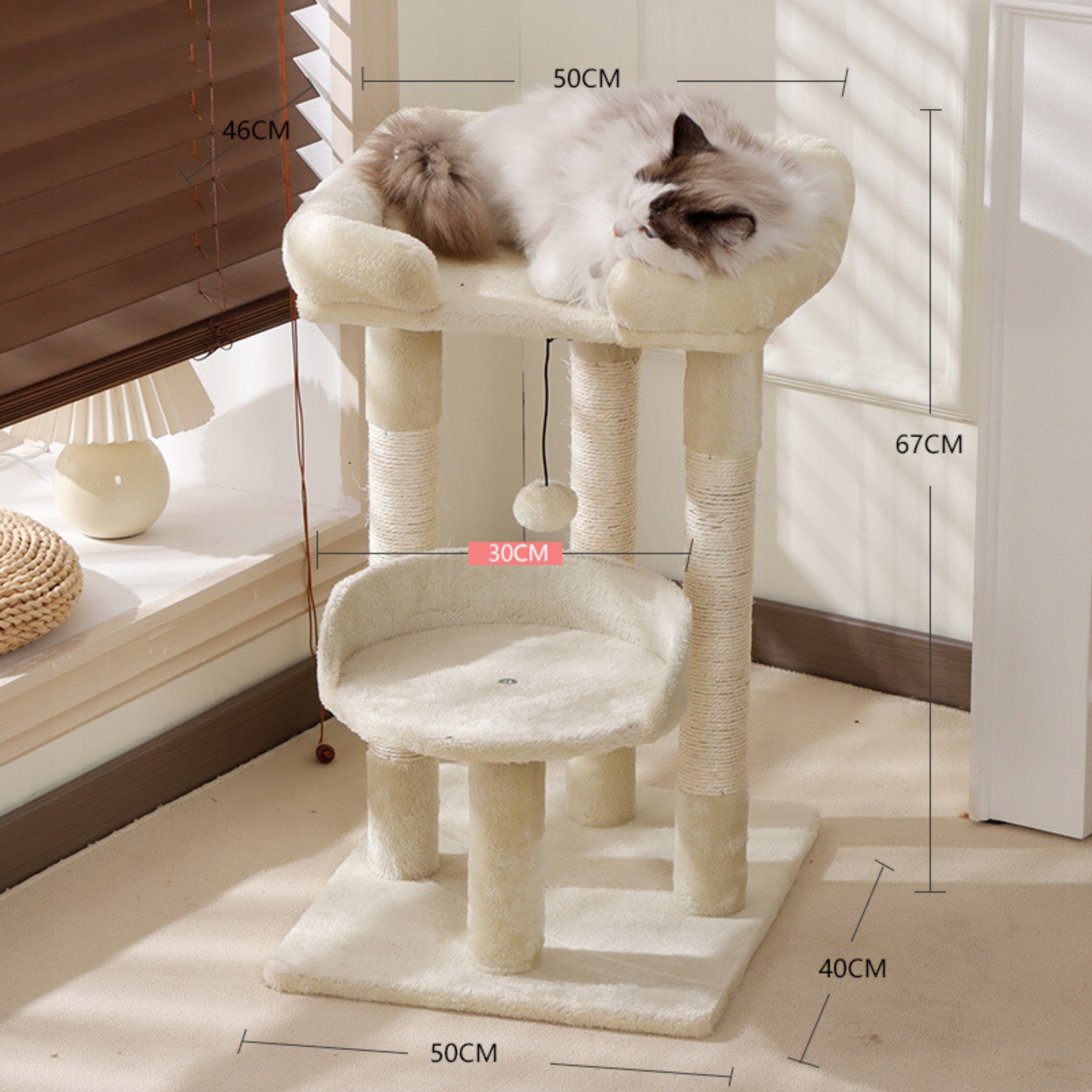 Cat scratcher poles couch cat bed 68cm THE ZOO beige Kind bed scratching post scratching tower