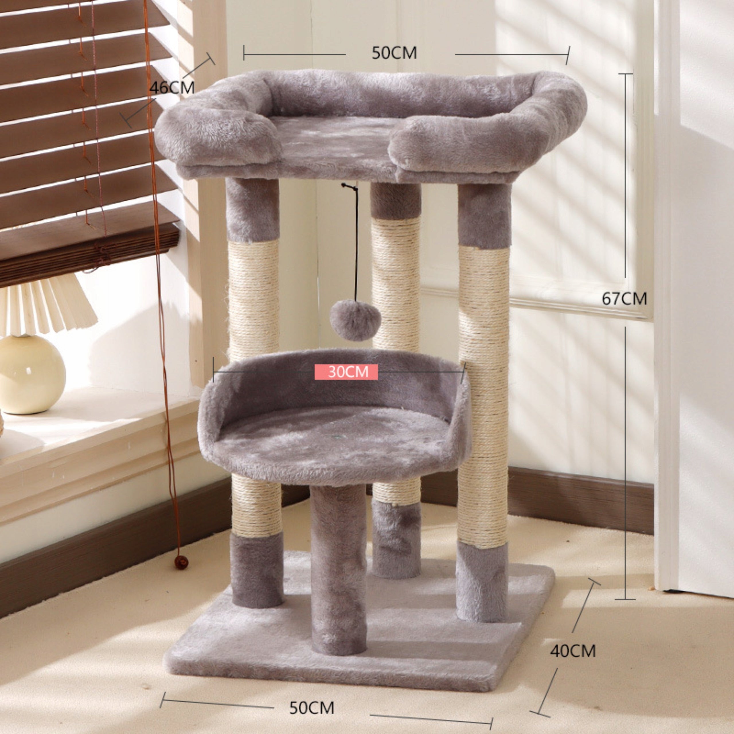 Cat scratcher poles couch cat bed 68cm THE ZOO grey Manufacturer code TZ2216