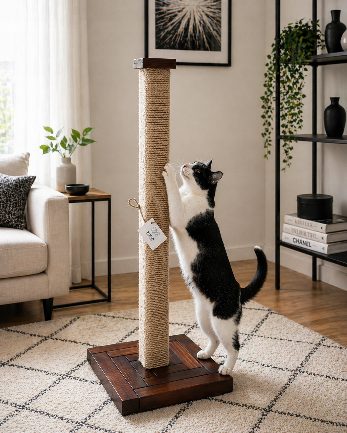 Cat scratcher scratching post 90cm wooden stable high heavy Brand Wooden Manufacture