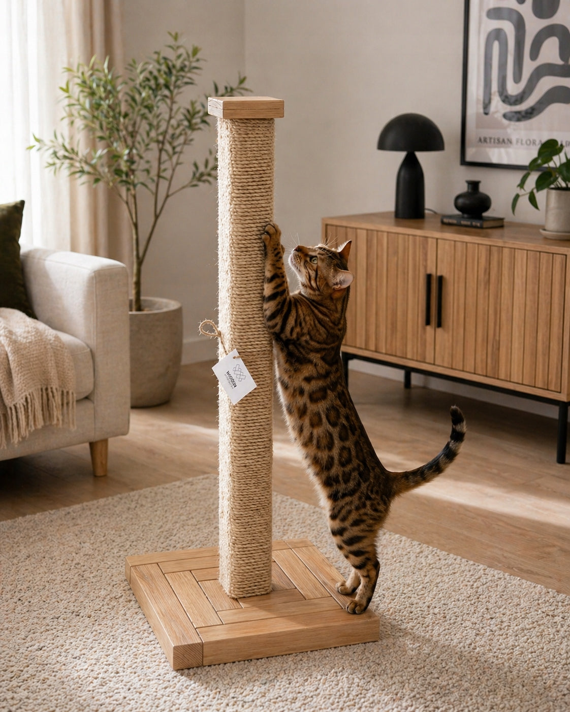 Cat scratcher scratching post 90cm wooden stable high heavy Kind small scratching post tall scratching post scratching post