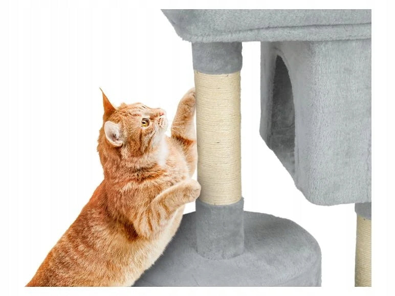Cat scratcher with 2 houses ZOOFARI, max. 6 kg grey 2 levels Manufacturer code kot