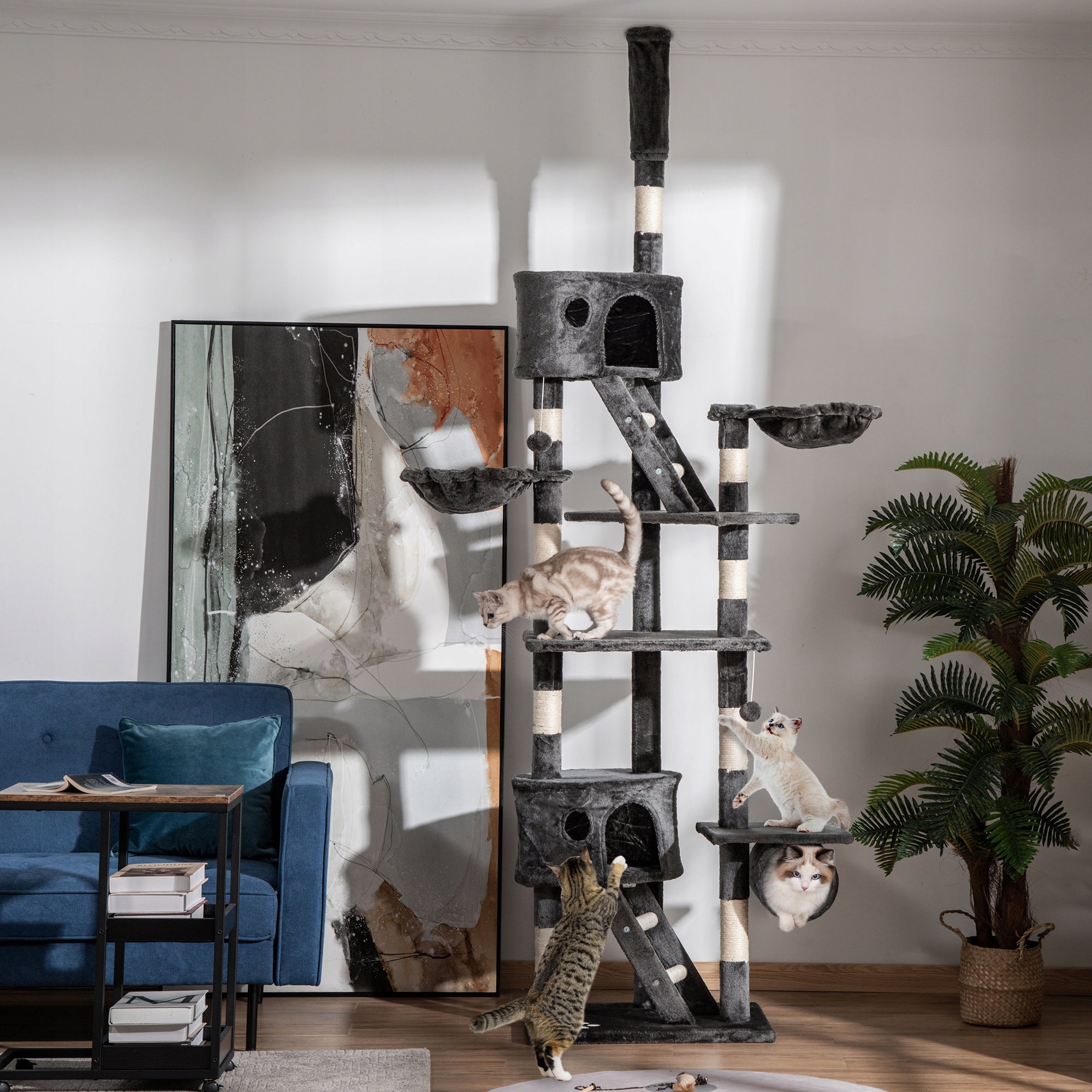 Cat tree PawHut, climbing tree, adjustable ceiling height Packaging status original