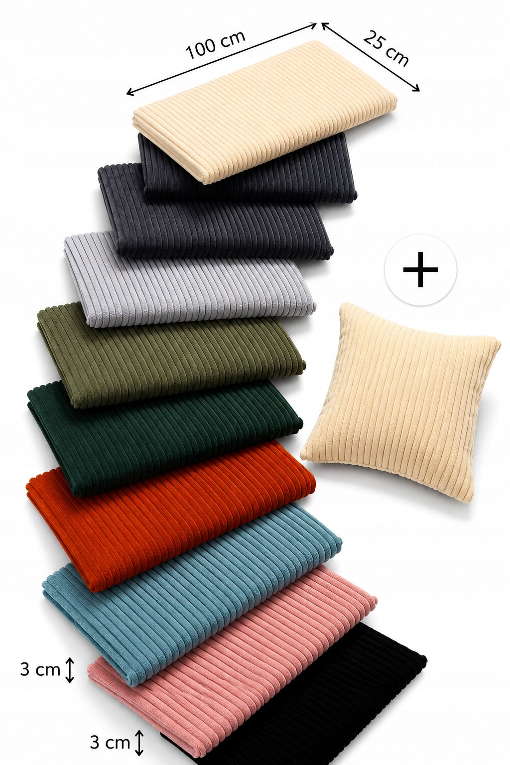 Cat window sill bed 100x25x3 cm THICK+ Cushion Corduroy Velcro BEIGE
