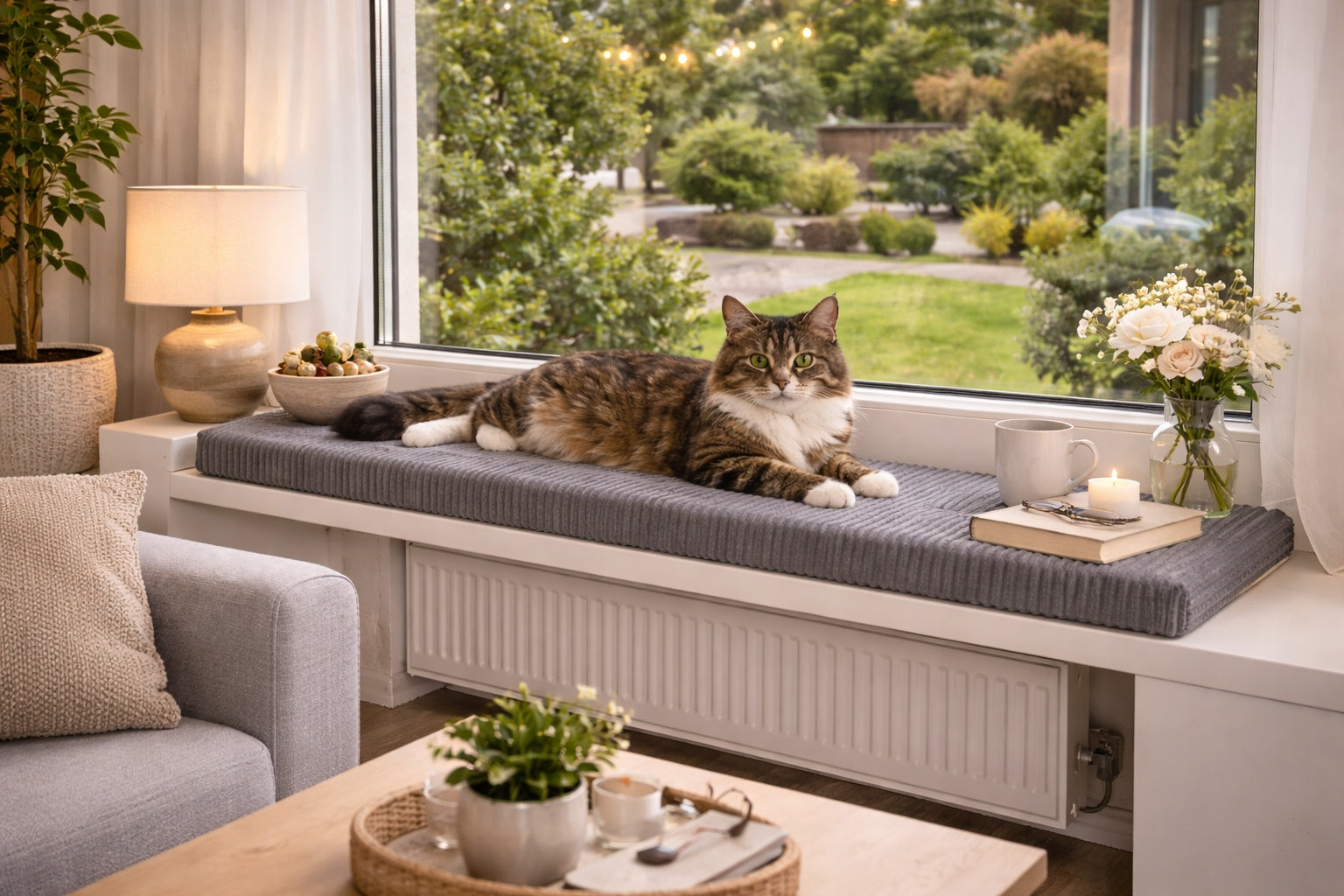 Cat window sill bed 100x25x4 cm 8 colors non-slip soft Kind bed