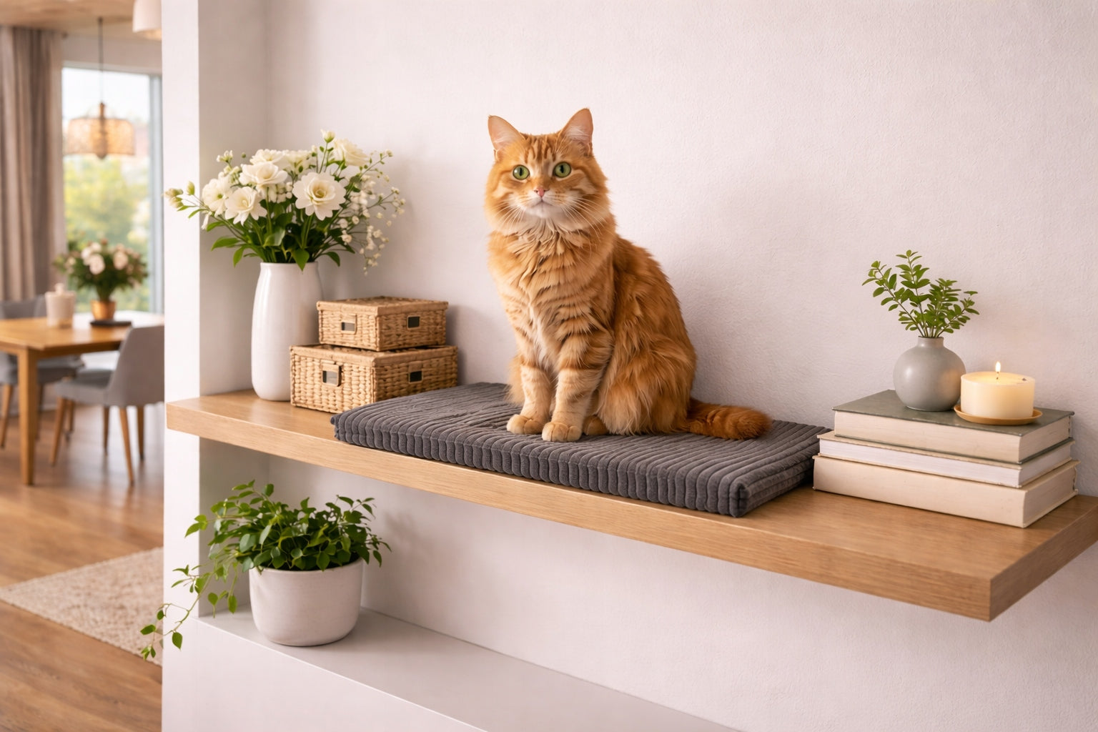 Cat window sill bed 60x20 cm thickness 4 cm grey non-slip Brand no brand