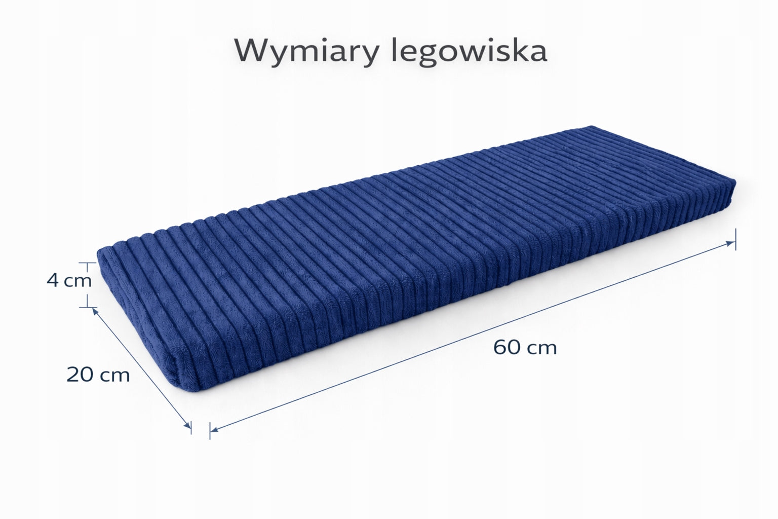 Cat window sill cushion 60x25 cm thickness 4 cm blue comfortable Manufacturer code LDK-602504-BLU