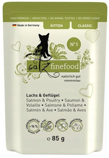Catz Finefood Classic Kitten N.05 Salmon and poultry sachet 85g