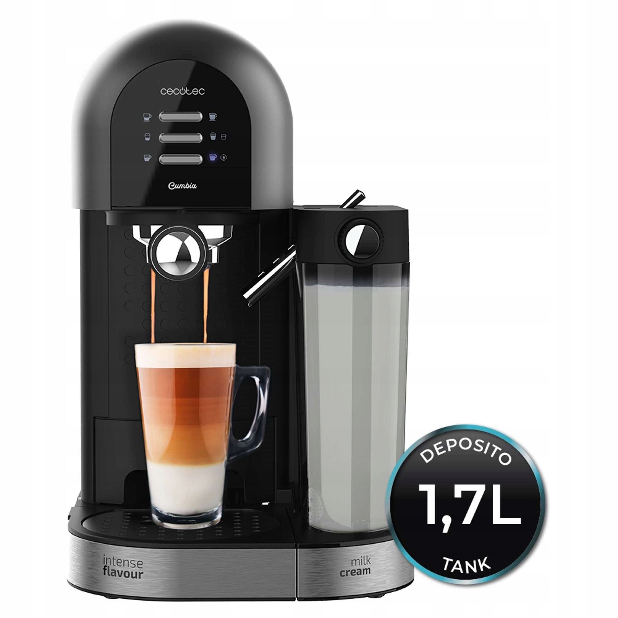 Cecotec Cumbia Power Instant-ccino 20 Chic Serie Nera 1470W Brand Cecotec