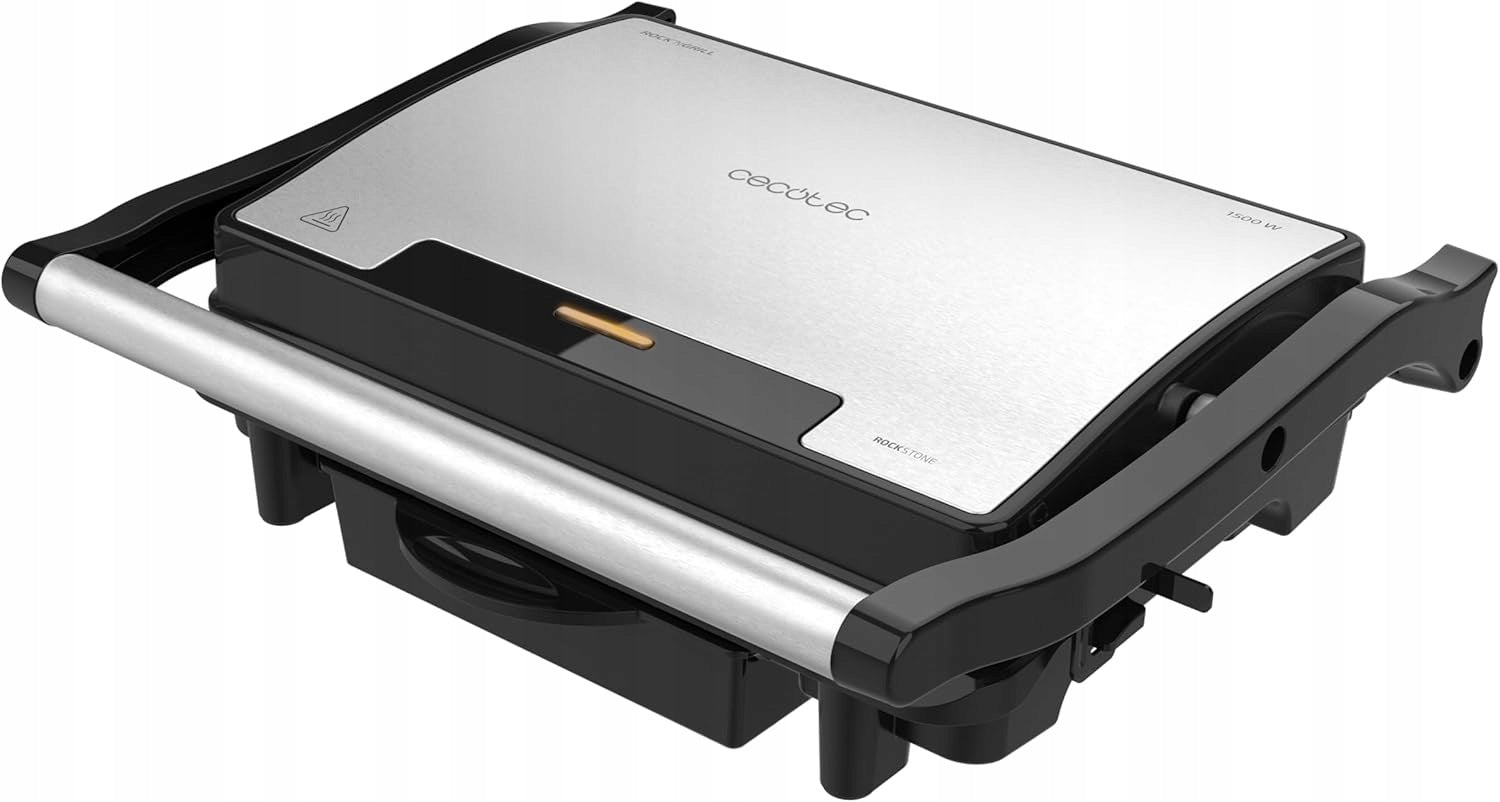 Cecotec Grill Plate Toaster 1500W RockStone Adjustable Plate Drain Tray